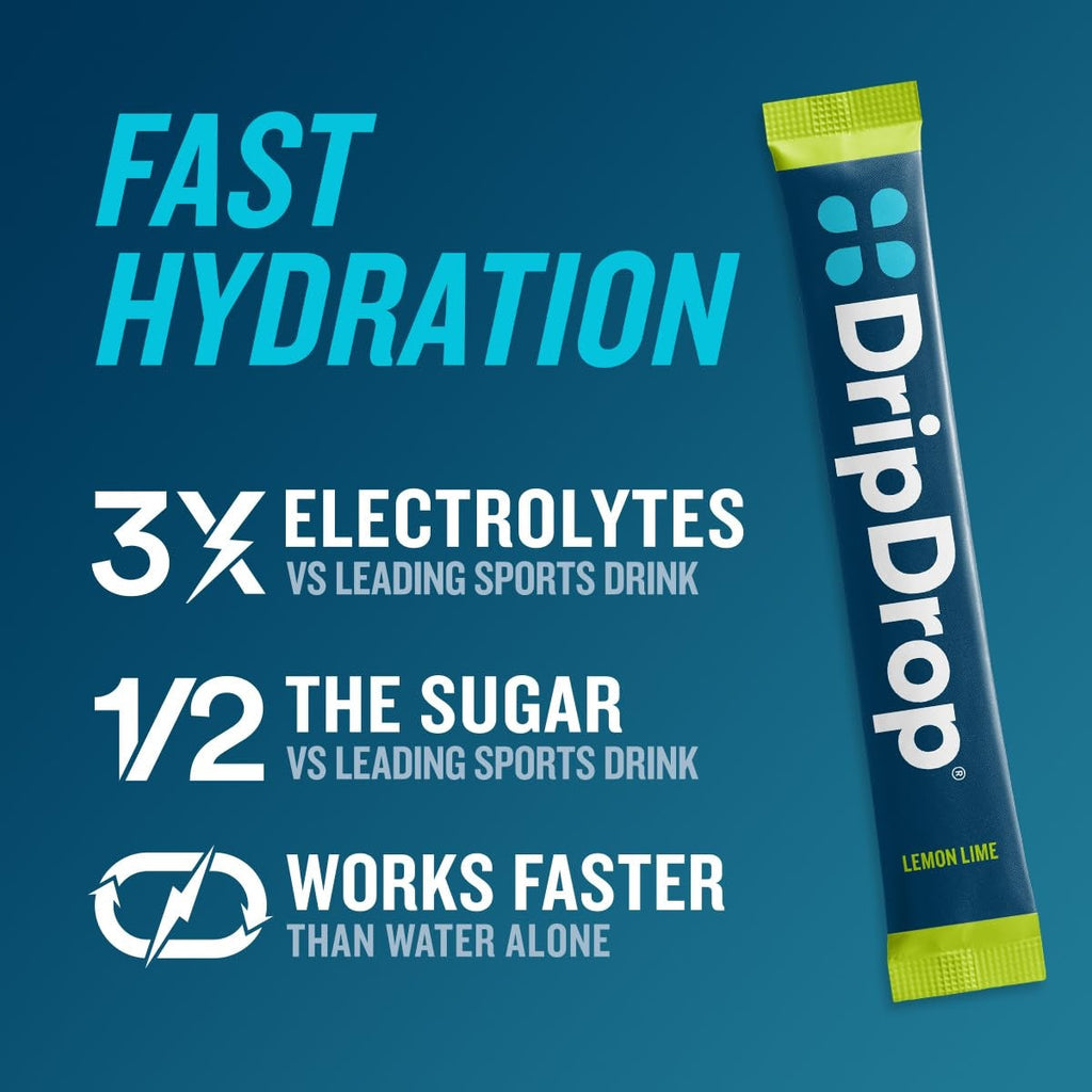 DripDrop Sunburst Variety Pack Electrolyte Powder, 8 oz sticks, 32 count